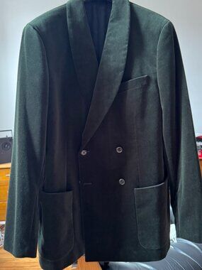 Crosby Classic-fit double-breasted shawl-collar blazer in velvet